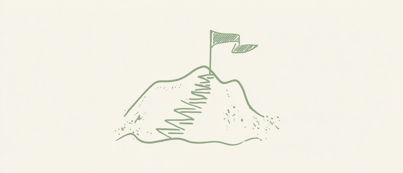 A simple path leading uphill — the small steady-step idea.